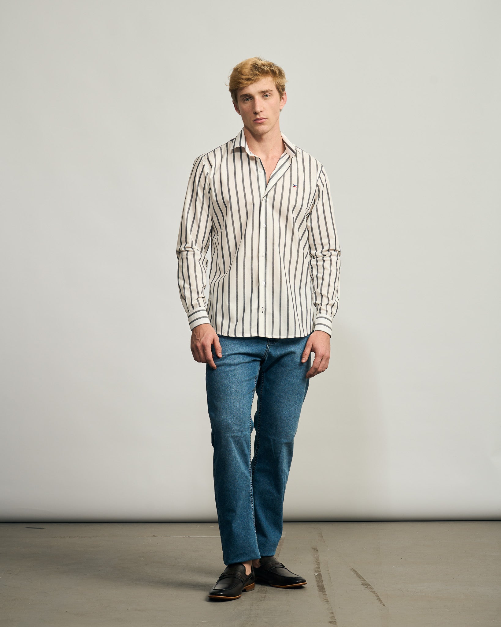 Camisa Tricoline Listrada