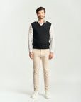 Colete Tricot Liso Gola V