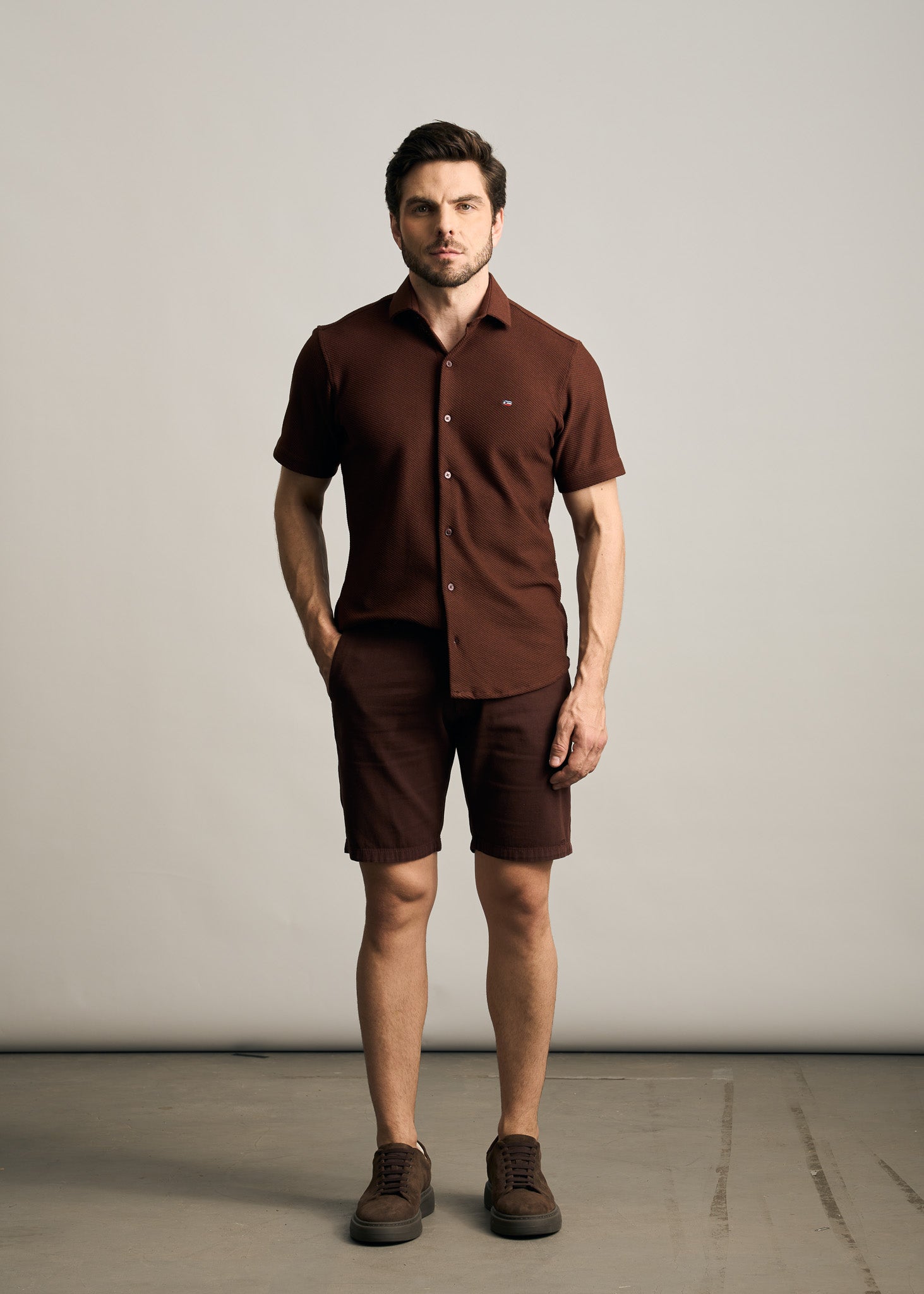 Camisa Manga Curta Malha Sarja