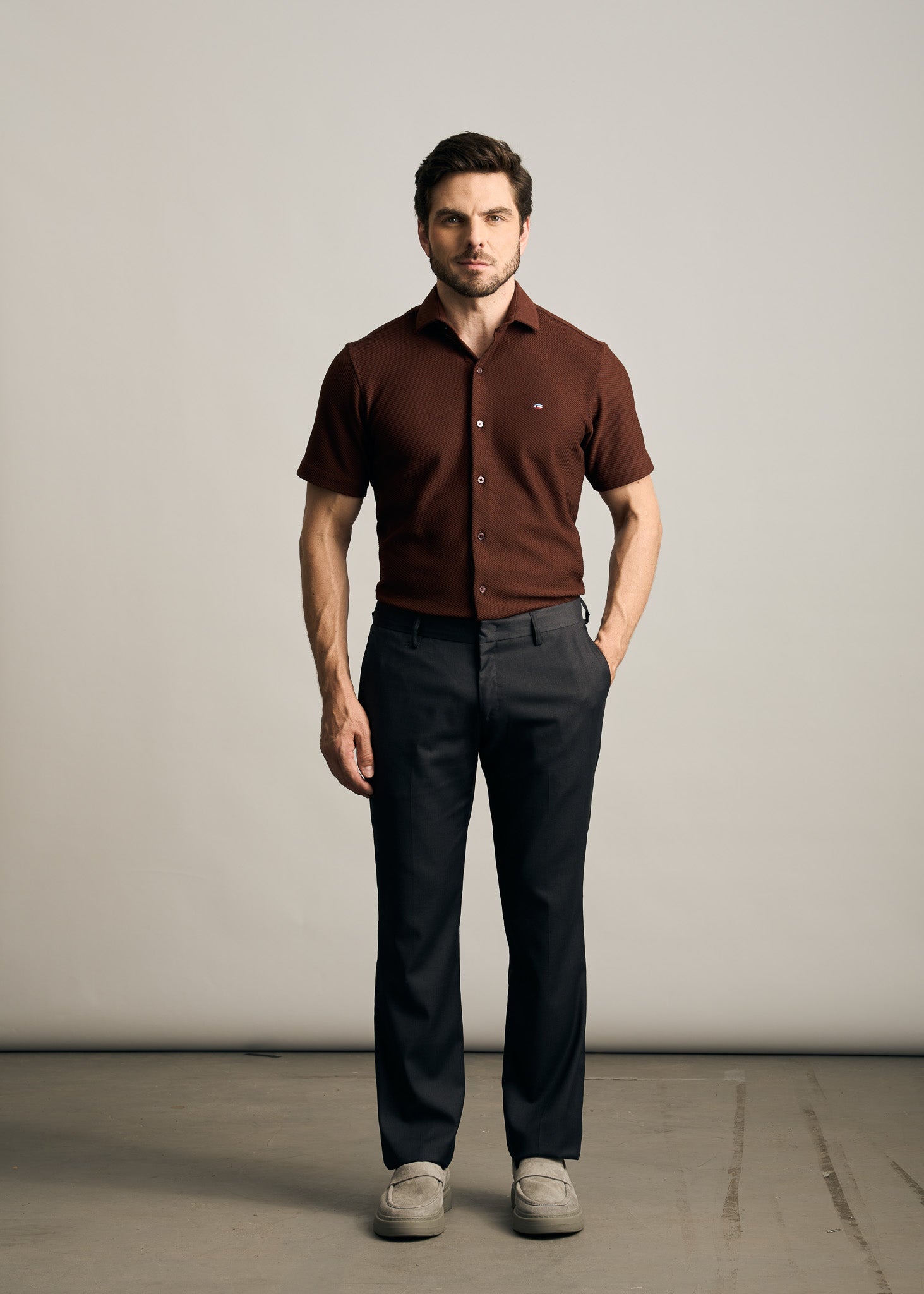 Camisa Manga Curta Malha Sarja