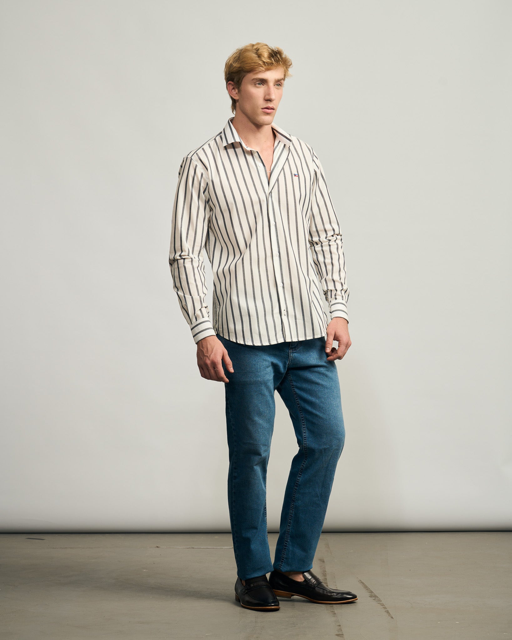 Camisa Tricoline Listrada